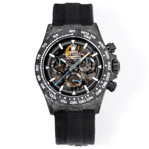 Men's Rolex Daytona Carbon Fibre Super Clone Watch with Cash on Delivery 1134123159 - front view | Cosmograph Daytona