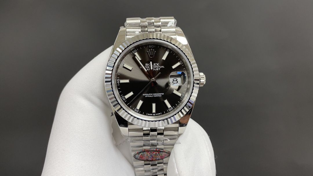 0-342.jpg Premium Rolex Datejust 41mm Grey Dial Super Clone Watch with COD 1034909196 - front view