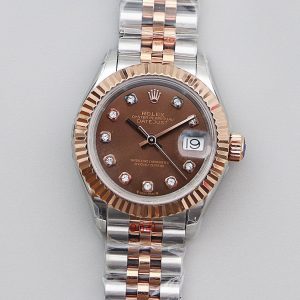 Exquisite 28mm Women's Rolex Datejust Super Clone Watch in White Gold 1146931012 - front view