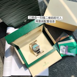 Luxury Rolex Oyster Perpetual Super Clone Watch in Turquoise Blue 1144410976 - front view | Oyster Perpetual