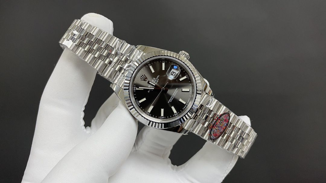 1-342.jpg Premium Rolex Datejust 41mm Grey Dial Super Clone Watch with COD 1034909196 - side view