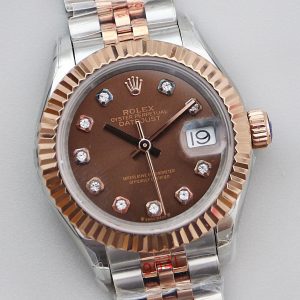 Exquisite 28mm Women's Rolex Datejust Super Clone Watch in White Gold 1146931012 - side view
